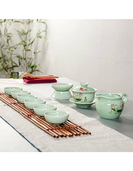 Tea Set with 6 Cup 1 Tea Pot Chinese Style Tea Cup Teapot Set Garden Cup Teapot Set Household Teaware Set (Color : B)