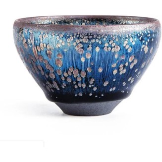 75ml Jianzhan Blue Star Cup Natural Glaze China Song Dynasty Craft Ceramic Tea Bowl