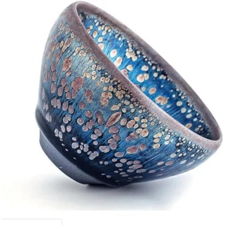 75ml Jianzhan Blue Star Cup Natural Glaze China Song Dynasty Craft Ceramic Tea Bowl